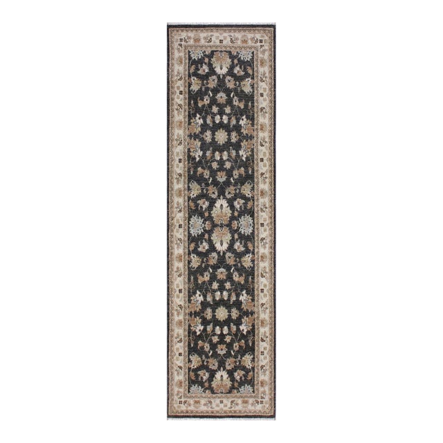 Boho Chic Ziegler Gray/Ivory Wool Runner Rug- 2'8'' X 8'1'' For Sale
