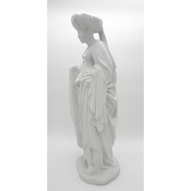 Ceramic Vintage Medieval Lady Bisque Porcelain Figurine, 1970s For Sale - Image 7 of 15
