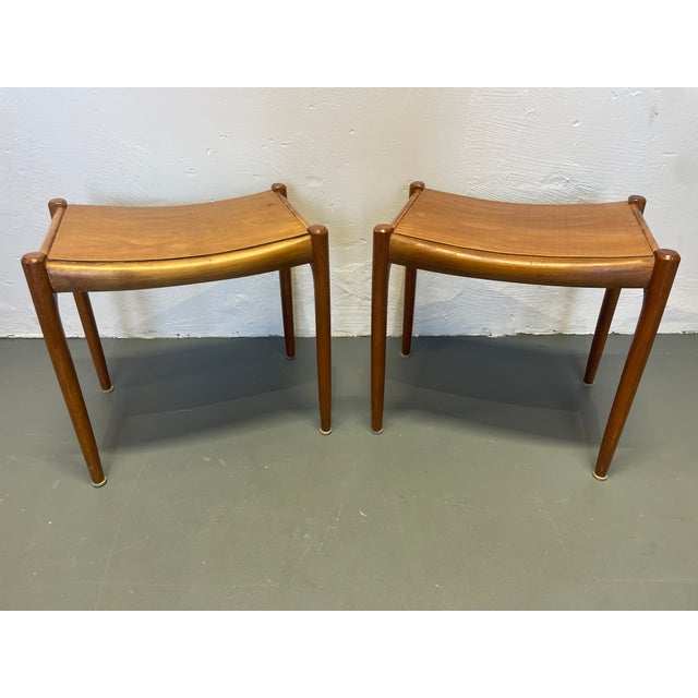 Vintage Danish Teak Stools by Niels Otto Möller, 1960s, Set of 2 For Sale - Image 10 of 10