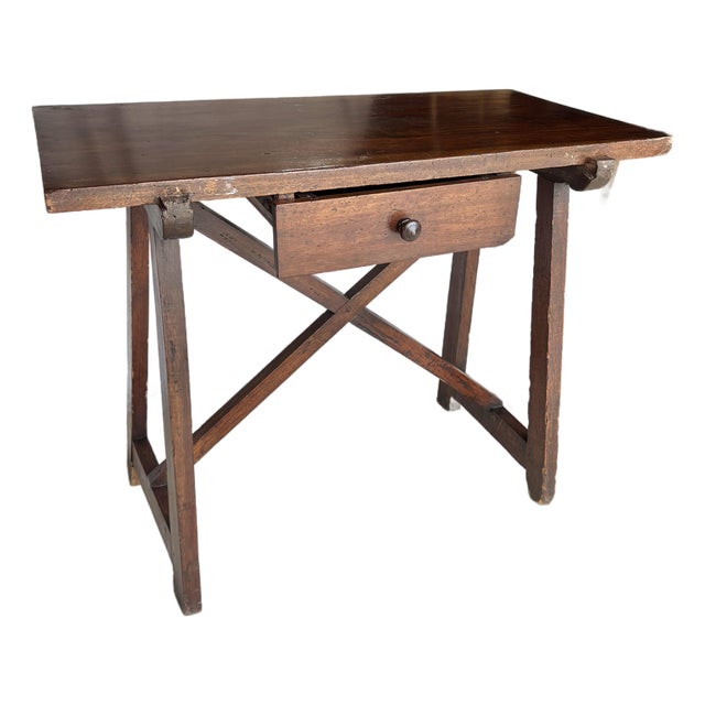 Late 19th Century Italian Walnut Fratino Style Console Table For Sale