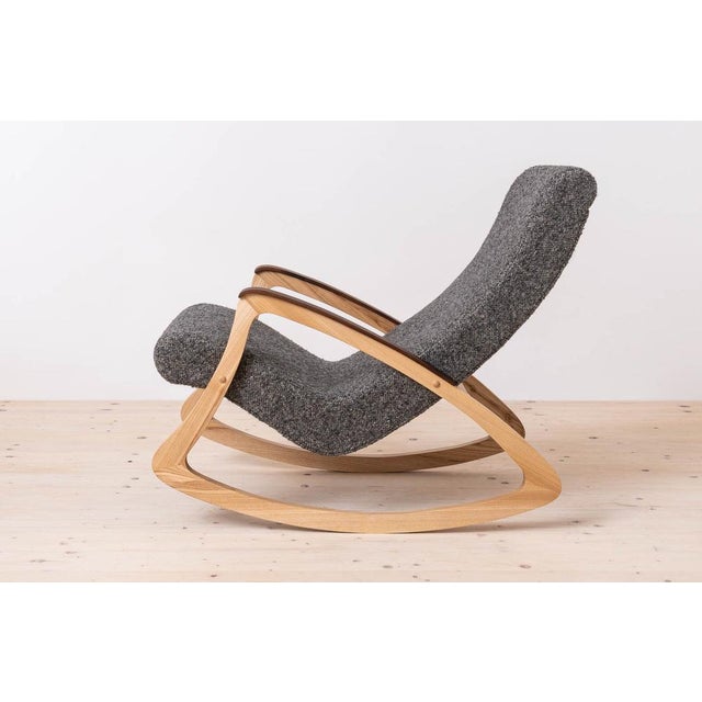 Very rare model of a rocking chair coming from czechoslovakia from circa 1950s, perhaps made by uluv manufacture. It...