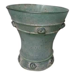 Mid Century Scavo Glass Murano Vase For Sale