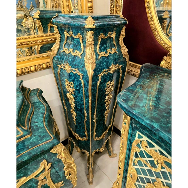 Transform your home into a luxurious French château with this magnificent Grand Louis XV Bottle Green Pedestal, a true...