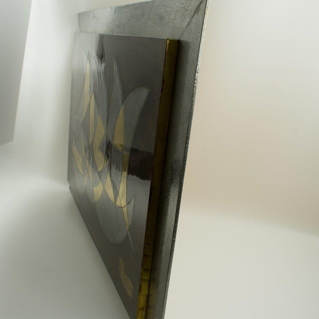 French Artist Jacques Potage Brutalist Metal Wall Art Sculpture Panel, 1970s For Sale - Image 9 of 15