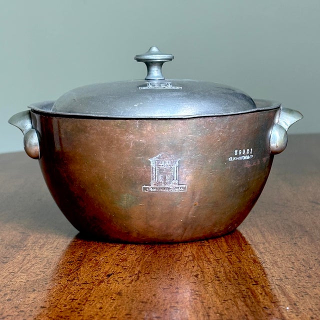 Rare, museum-quality antique copper serving tureen custom-made by legendary English silversmith Elkington & Co. for...
