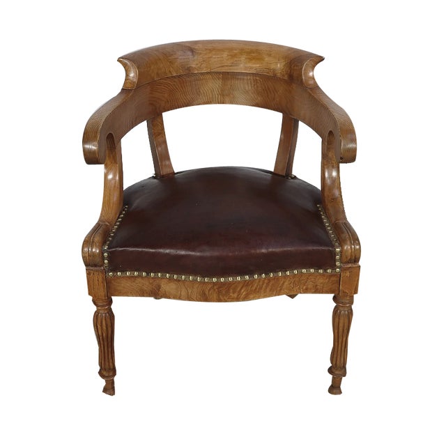 Louis Philippe Desk Chair in Ash For Sale