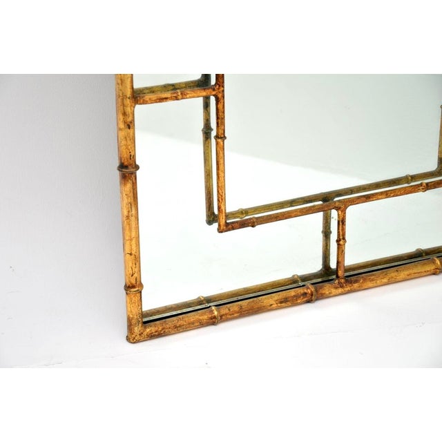 Vintage Italian Gilt Metal Mirror, 1971 For Sale - Image 6 of 12