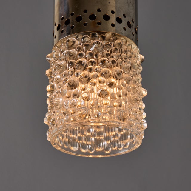 Chrome Pair of 1960s Chrome Metal and Bubble Glass Pendants by Helena Tynell For Sale - Image 8 of 18