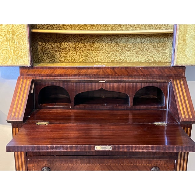 French Large Antique French Inlaid Secretary For Sale - Image 3 of 6