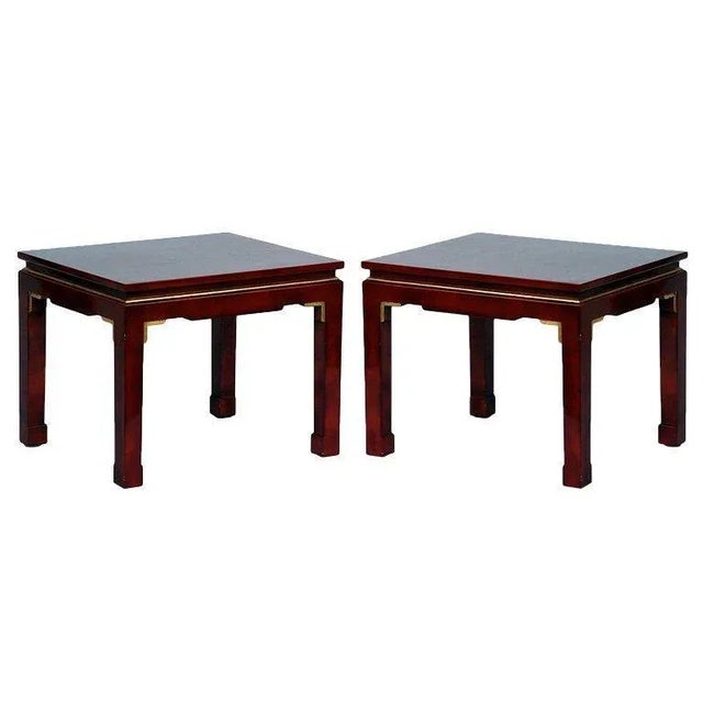 Chic French 60's Asian Inspired Lacquer Tables - a Pair For Sale In Los Angeles - Image 6 of 6
