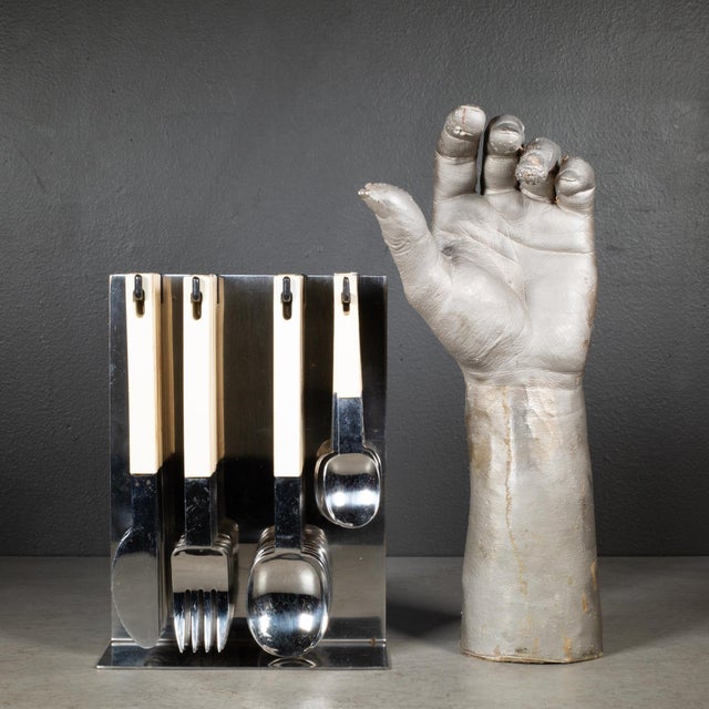 Mid-Century Abert Nicrosil Cutlery and Stand, Italy c.1970 For Sale - Image 4 of 5