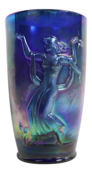 Fenton Faverne Spring and Fall Limited Edition Vase by Marge Reynolds and Carl Schmitz
