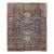 Vintage Persian Yazd Rug, Hand-Knotted Wool, Allover Floral Pattern, Navy & Red, 9x12 For Sale
