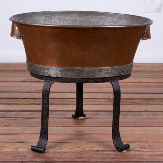 Swedish Copper Washtub on Wrought Stand, C.1890 For Sale - Image 9 of 9