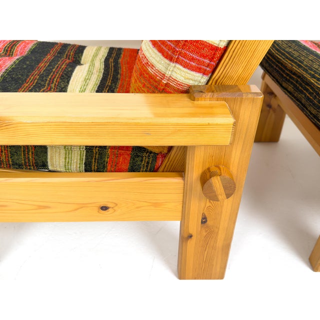 Ramo Pine Lounge Chairs by Yngve Ekström for Swedese, 1970s, Set of 2 For Sale - Image 6 of 8