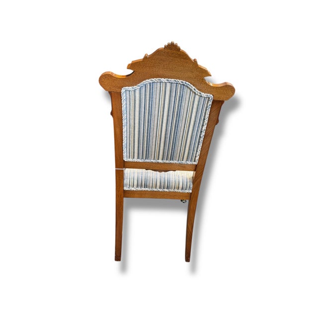 Mid-Century Modern Vintage Striped Side Chair For Sale - Image 3 of 6