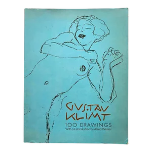 Gustav Klimt " 100 Drawings " Vintage 1972 First Edition Offset Lithograph Print Art Nouveau Book