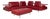 Dono 6100 Set Leather Corner Sofa with Ottoman in Red with Manual Function from Rolf Benz, Set of 2 For Sale