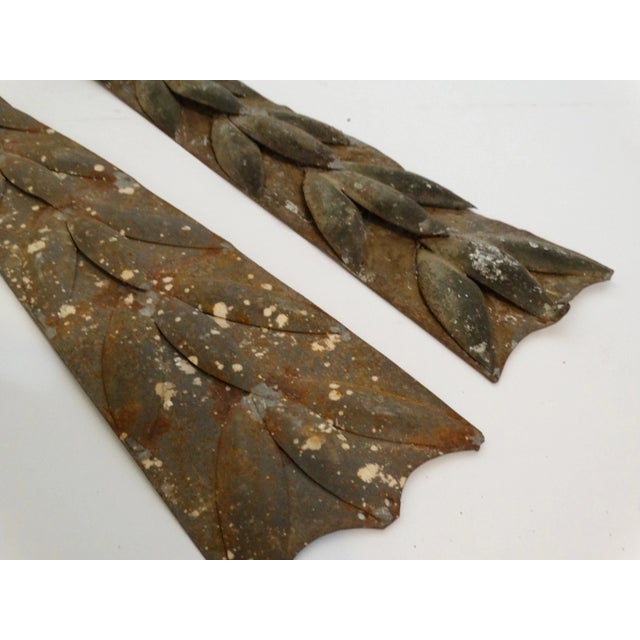 Hand Crafted Antique Italian Zinc Architectural Elements, S/2 For Sale - Image 6 of 9