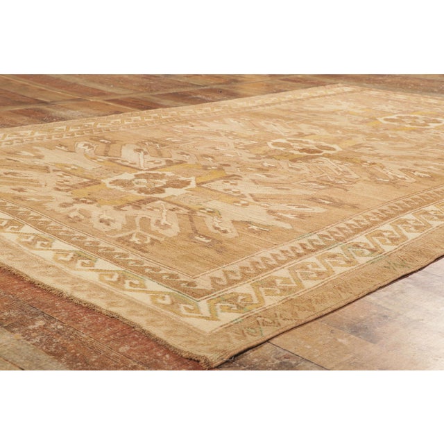 Earth-Tone Vintage Turkish Kars Rug, 05'07 X 09'00 For Sale In Dallas - Image 6 of 8