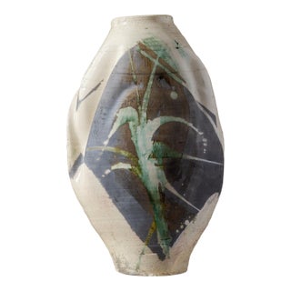Monumental Abstract Sculptural Studio Ceramic Vessel, 27" For Sale