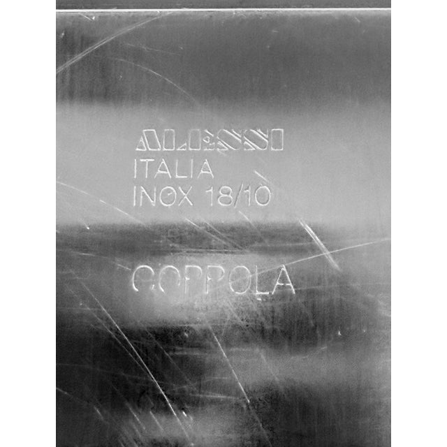 Metal Large Coppola Stainless Steel Tray by Silvio Coppola for Alessi, Italy, 1980s For Sale - Image 7 of 8