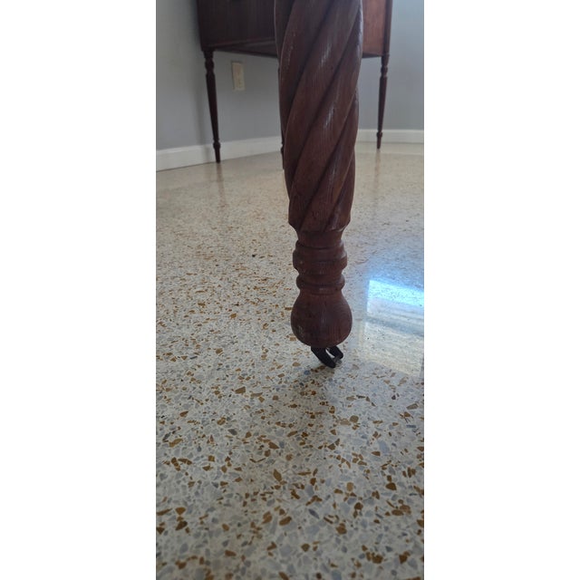 19th Century Antique Oak Dining Table - Drop Leaf With 3 Additional Leaves For Sale In Tampa - Image 6 of 10