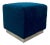 Modern Quilted Teal Velvet Ottoman For Sale