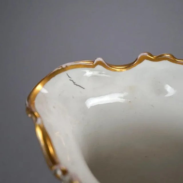 Pair Antique German Porcelain Hand Painted & Gilt Scenic Vases 19th Century For Sale - Image 12 of 12