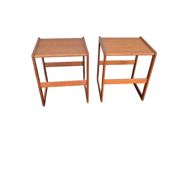 Wood 1960s Vintage Set of 3 Mid Century Danish Modern Nesting Tables For Sale - Image 7 of 8
