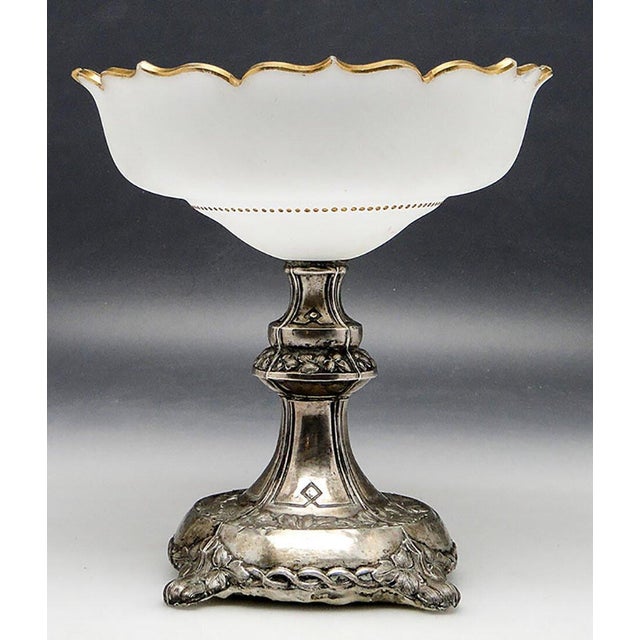 Biedermeier Silver Fruit Bowl on Stand, Austria, 1850s For Sale - Image 9 of 10