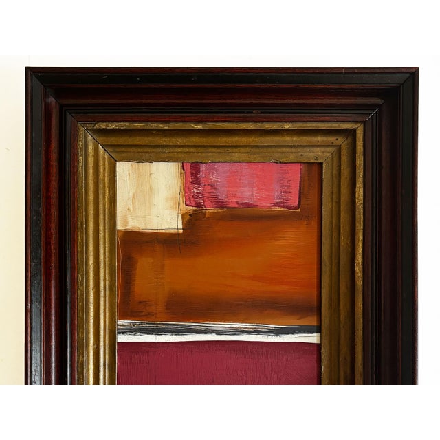 Paint "Velvet Desire" Abstract Art in Antique Frame, Red Abstract Painting by JTS For Sale - Image 7 of 10