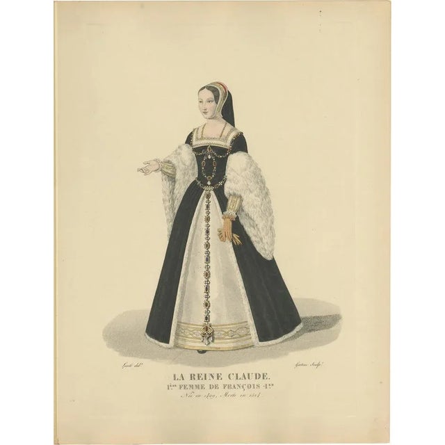 After Louis-Marie Lanté, Queen Claude of France Historical Portrait, 1900, Engraving For Sale - Image 10 of 10