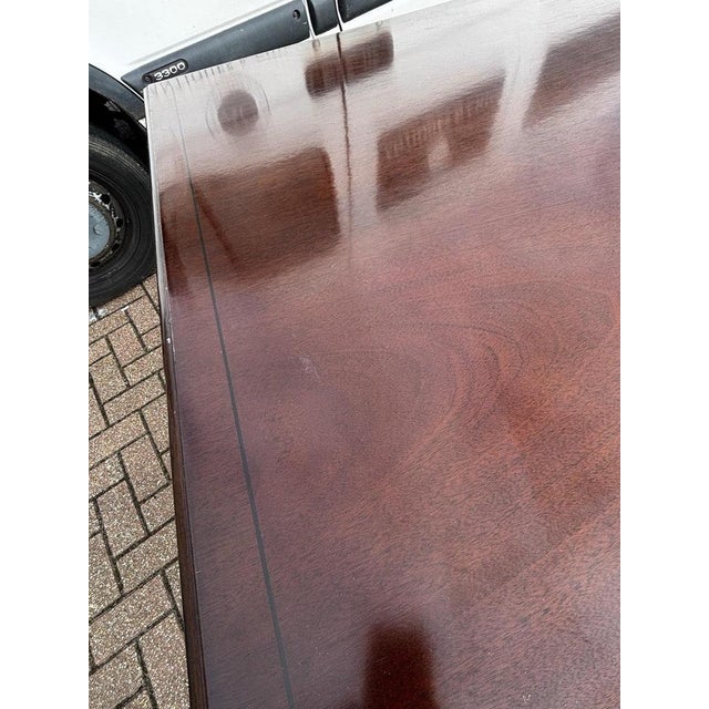 Dining Table and Dining Chairs in Green Leather, Set of 9 For Sale - Image 11 of 18