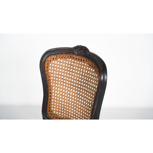 Louis XV Style Bar Stool in Green Fabric, Belgium For Sale - Image 3 of 12