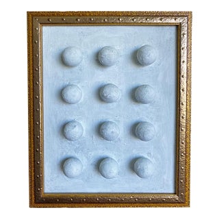 Textured Plaster Wall Art Framed Minimalist Sculptural Painting Neutral Abstract Original by Tatiana Duperault For Sale