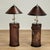 1920s Antique English Leather Bucket Table Lamps With Armorial Crests - a Pair For Sale - Image 9 of 11