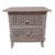 1980s Nightstand Whitewash Wood Wicker Metal Detail Coastal Style For Sale