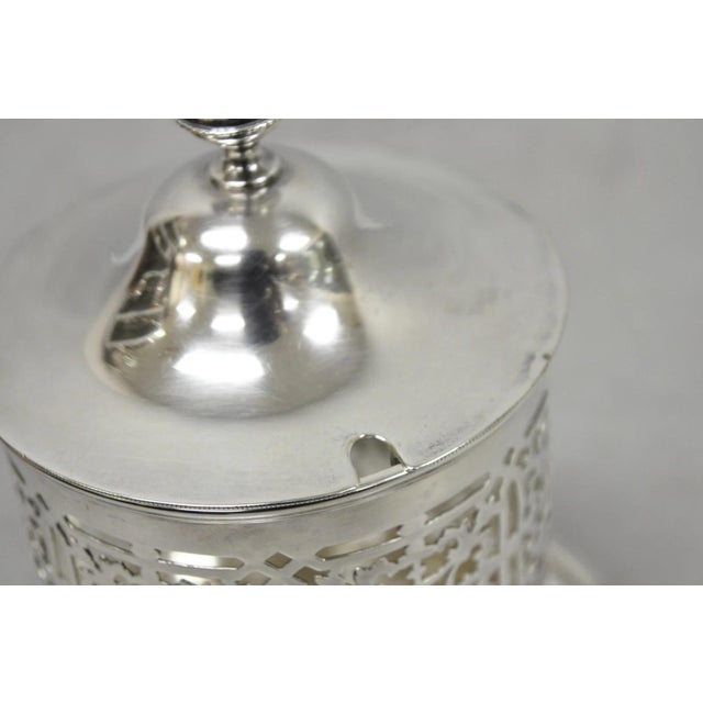 Antique Mappin & Webb Victorian Silver Plated Reticulated Covered Jelly Jar For Sale - Image 9 of 15