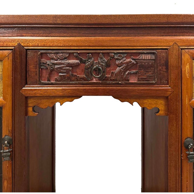 Wood Early 20th Century Chinese Hand Carved Doctor's Desk For Sale - Image 7 of 13