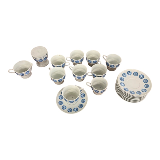 Paul McCobb for Jackson International Contempri Line China Cups Saucers and Cream and Sugar 22 Pieces For Sale