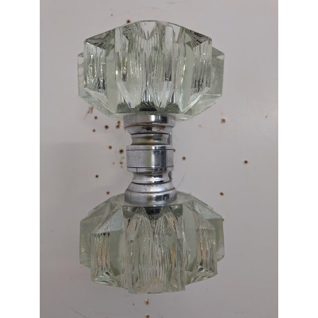 1930s Murano Glass and Brass n.2 Wall Lamps, Italy, 1930s, Set of 2 For Sale - Image 5 of 10