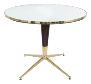 Wood and brass table in the style of Cesare Lacca
