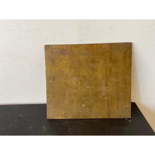 Gold 1960s Bronze Printing Plate of Owl For Sale - Image 8 of 9
