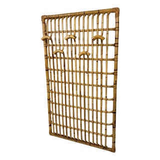 Mid-Century Italian Bamboo Wall Coat Rack, 1960s For Sale