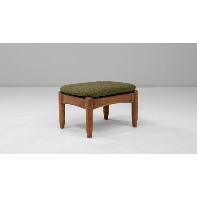 Wood 20th Century French Wooden Upholstered Ottoman For Sale - Image 7 of 18