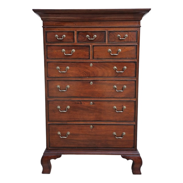 Drexel Heritage Georgian Mahogany Tall Dresser For Sale