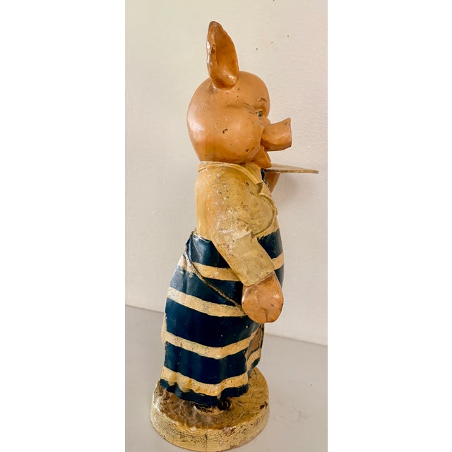 Ralph Lauren Home 1900 English Antique Butchery Pig Plaster Shop Display Figure For Sale - Image 4 of 13