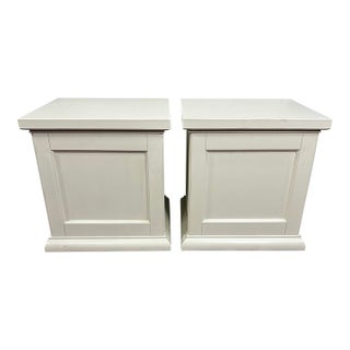 Pair of Pottery Barn Style Storage Cubes/End Tables For Sale