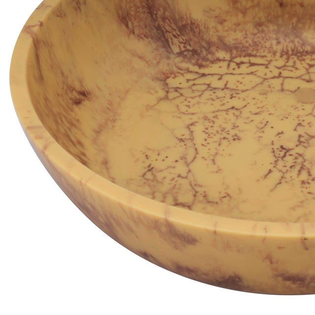 Boho Chic Mera Mustard Yellow Resin Serving Bowl For Sale - Image 3 of 4